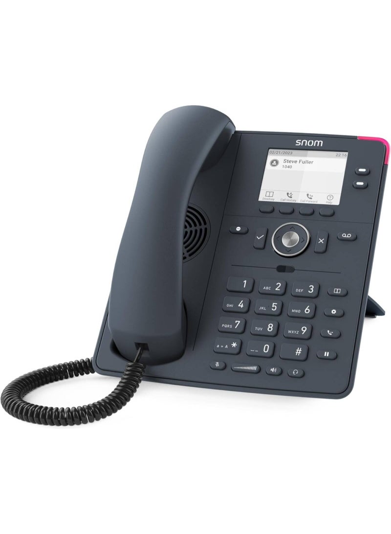 Snom هاتف Snom D140 VoIP رمادي Slate، شاشة LCD 2.8، صوت عالي الدقة، هويتان SIP، فئة PoE 1، IPv4/IPv6، OpenVPN، مفاتيح قابلة للبرمجة، مفتاح Ethernet مدمج - Image 3